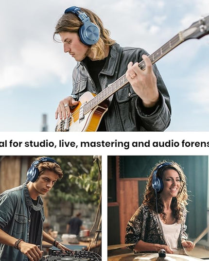 OneOdio A71 Hi-Res Studio Recording Headphones - Wired Over Ear Headphone with SharePort, Monitoring Mixing Foldable Headset with Stereo Sound, 3.5/6.35MM Jack for PC Computer DJ Guitar-Sky Blue