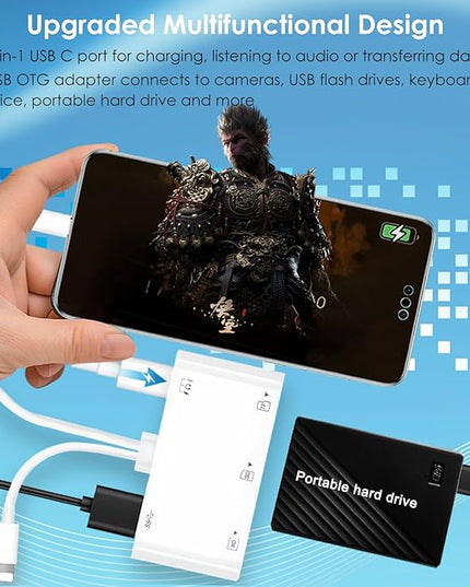 9-in-1 Memory Card Reader Universal SD Card Reader for iPhone/iPad, CF/SD/MicroSD/MS/XD Card Reader & USB OTG Adapter with USB-A/USB C/Lightening Connector for iPhone 16/iPad Pro/Samsung Galaxy S25