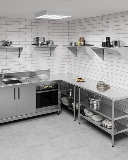 AmGood 30" Long X 18" Deep Stainless Steel Wall Shelf | NSF Certified | Appliance & Equipment Metal Shelving | Kitchen, Restaurant, Garage, Laundry, Utility Room