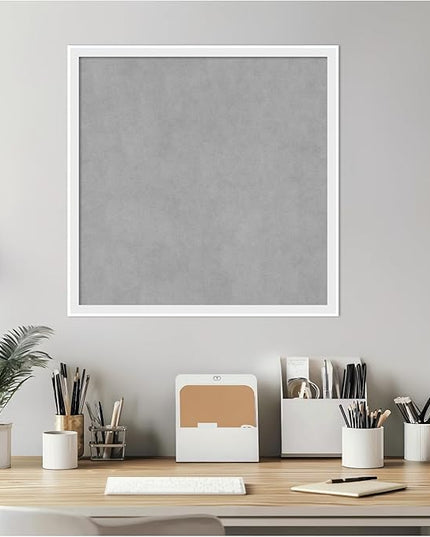 Amanti Art White Framed Magnetic Board 21x21 Medium Vision Board for use with Magnets, 100% Metal Sheet to Display Items as Office Decor or for Home Organization in mudroom, Kitchen or Kids Room