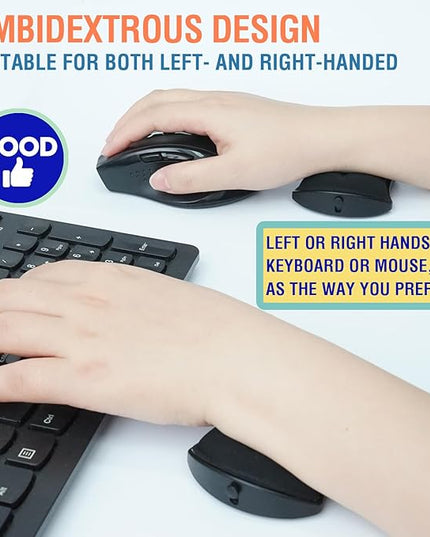Ergonomic Mouse Wrist Rest - Adjustable Height with Rolling Base,Comfortable Computer Mouse Wrist Support,Resilience Support During Work, Pain Relief, Anti-Fatigue (Black)