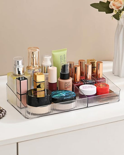 ZHIAI stackable storage drawers, acrylic storage rack, cosmetics and beauty products organizer, suitable for makeup room, bathroom, pantry, home bedroom storage