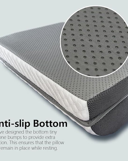 Foot Rest Pillow for Under Desk at Work Office Footrest High Density Memory Foam Cooling Fabric Height Adjustable Foot Elevation Firm Feet Rest