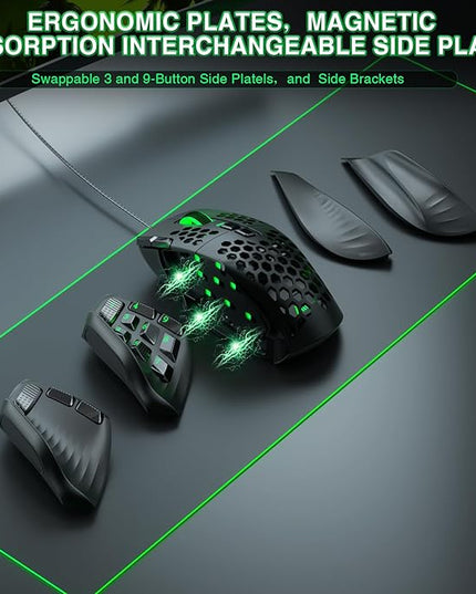 SOLAKAKA SM809 Gaming Mouse for MMO,24000 DPI,16 Programmable,RGB PC Gaming Mice,Black