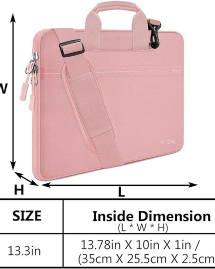 Laptop Shoulder Bag 13 13.3 14 Inch Case Compatible with MacBook Pro 14 2025-2021 M4/M3/M2/M1, Mac Air/pro 13-13.3 Inch and Most Popular 13-14 Notebooks,Spill-Resistant Briefcase, Pink
