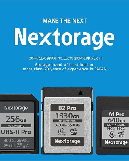 Nextorage 480GB CFexpress Type A VPG200 Japanese Brand Max. Write Speed 950MB/s Max. Read Speed 950MB/s Sony Alpha Series Compatibility Confirmed NXA1SE480G Memory Card for Camera