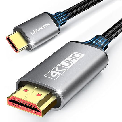 USB C to HDMI Cable 6.6FT | 4K High-Speed USB 3.1 Type-C to HDMI Cord for Home Office [Thunderbolt 5/4/3 Compatible] with MacBook, Galaxy S9 to S24, iPhone 15/16 Series, iPad Pro, iMac, Surface