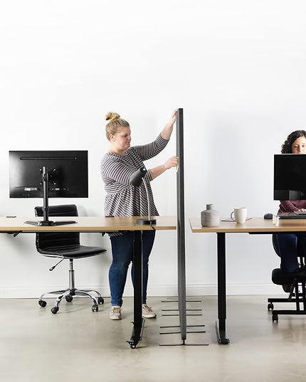 VIVO Freestanding 24 x 66 inch Privacy Panel, Cubicle Divider, Acoustic Wall Partition, Single 24 inch Panel with 2-Sided Zipper Attachment System, Dark Gray, PP-1-T024D