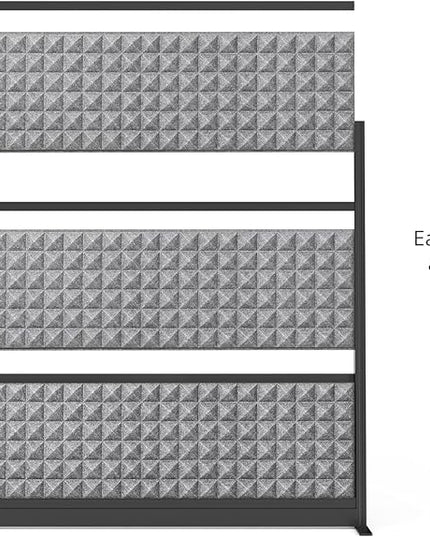 Stand Up Desk Store Studio Modular Wall and Sound Absorbing Room Divider | Sound Dampening Acoustic Panels for Office Cubicle | Noise Reduction and Noise Canceling Office Partition (70'' x 70'')