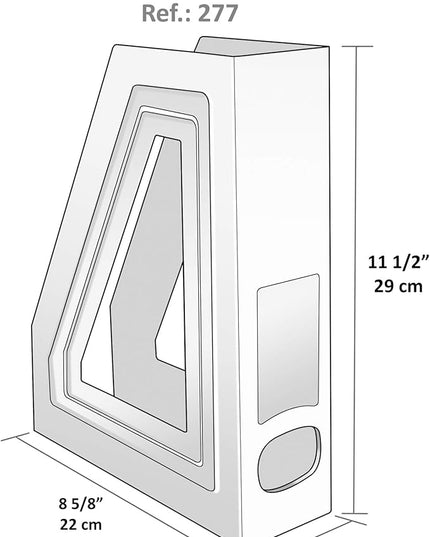 Acrimet Magazine File Holder – Vertical Rack for Documents, Folders and Mail, Durable Plastic Desk Organizer for Office & Home, Clear Crystal (2 Pack)