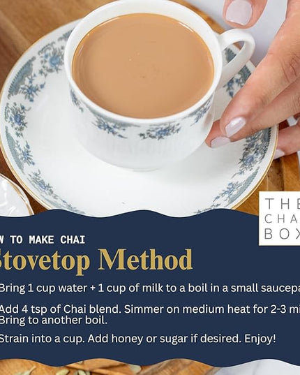 The Chai Box Loose Leaf Ginger Fennel Tea - Vegan & Gluten Free | Caffeinated Black Tea made with Candied Ginger, Cardamom & Fennel (Pack of 1) 2.5 oz | Makes 25 Cups | Small Batch Loose Leaf Tea with Whole, Premium Spices