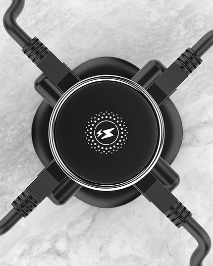 Jgstkcity Pop Up Outlet for Countertop 3.15-inch Desk Wire Hole Insert,9-in-1 Power Strip with 15W Wireless Charger,4 Outlets 4 USB Ports,15Amp Tamper Resistant Receptacle, ETL Listed (Black)