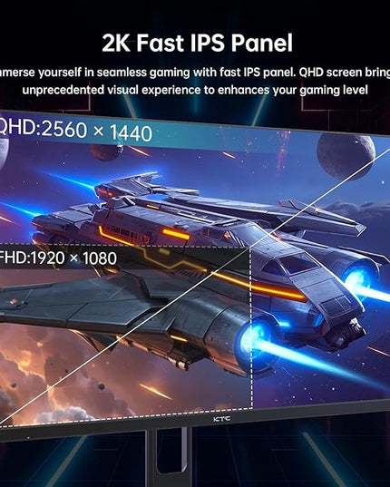 KTC 27 Inch QHD Gaming Monitor, 2K 200Hz Up to 210Hz 1ms Fast IPS Computer Monitor, HDR400, 1440P with Adaptive Sync, Built-in Speakers, HDMI Displayport, Tilt Adjustment, VESA Compatible, H27T22C-3
