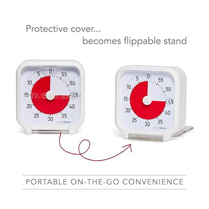 Time Timer 3 Inch Visual Timer – 60-Minute Quiet Portable Countdown Timer for Kids, Teachers, Students & Adults – Helps with Focus, Transitions, ADHD, Autism & Time Blindness – (Red & White)