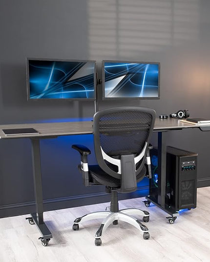 VIVO Large Computer Tower Desktop ATX-Case, CPU Steel Rolling Stand, 7.8 to 14 inch Wide Adjustable Mobile Cart Holder with Locking Caster Wheels, Gaming PC Holder, Black, CART-PC01L