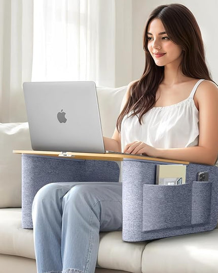 Lap Desk for Adults with Arm Rests,Ergonomic Laptop Pillow Stand for Bed,Couch,Floor,Large Table for Long Hours Work,Eating,Gaming,Reading and Writing,Lap Laptop Desk for College Dorm Room