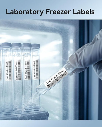 NIIMBOT M2/M3 Labels Low-Temperature Label Paper 1.44'' x 0.37'' (385Labels/Roll), Liquid Nitrogen Medical Scientific Research Sample Detection Centrifuge Tube -198°C Freezing Adhesive Sticker