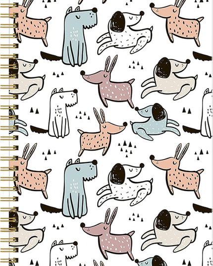Spiral Journal Notebook for Women,A5 College Ruled Notebooks 6"x 8.4",120 Pages Lined Journal with Premium Thick Paper,Perfect for School Office Home Gifts(Cute Dogs)