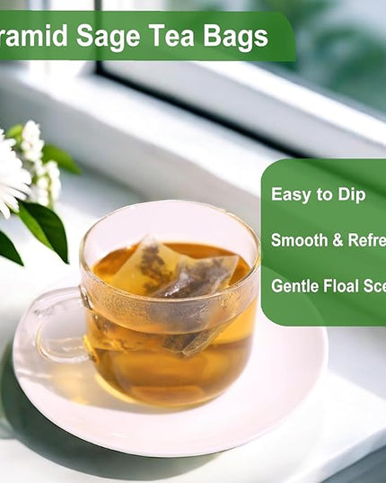 Jarteela - Sage Tea Bag, 1.5g x 54 Count - Natural Sage Leaf Salvia Officinalis Tea Bag - Non-GMO - Caffeine-free Herbal Tea -Support Digestion & Healthy Skin