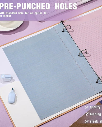 PerKoop 400 Sheets Colored Loose Leaf Paper 8.5" x 11" college ruled Lined 3 Hole Punched notebook Filler Paper for 3 Ring Binders Office School Supplies (Sweet Color)