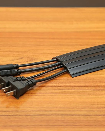 AGPTEK Heavy Duty Floor Cable Cover Cable Protector, 6.5 Ft Floor Cord Protector 3 Channels Floor Cord Cover (Mid Channel 0.62") Contains Cords, Cables and Wires, Good for Office, Home, or Outdoor