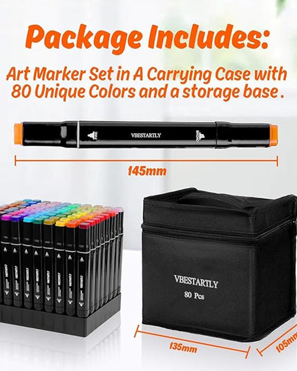 168 Colors Alcohol Markers with Base, Permanent Dual Tip Art Markers for Adults Anime Coloring Sketch Illustrations Pefect for Gift- Refillable