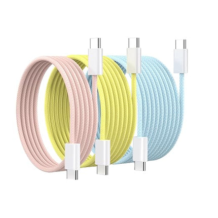USB C to USB C Charging Cable,3-Pack [3.3/6/10FT] (60W)Nylon Braided Type C Fast Charge Cord,USBC Fast Charging Cable for iPhone 15/15 Pro Max/15Pro/MacBook Air 2023/iPad Pro 2023,iPad Air 5,and More