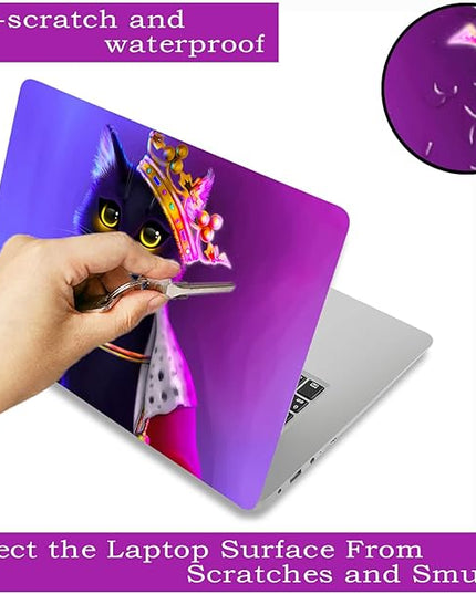 Laptop Skin Sticker Decal,12" 13" 13.3" 14" 15" 15.4" 15.6 inch Laptop Vinyl Skin Sticker Cover Art Protector Notebook PC (2 Wrist Pad Skins Included), Decorative Waterproof Removable,Cat Princess