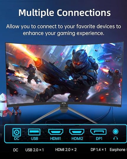 KTC 32 Inch 240Hz Curved Gaming Monitor, FHD 1080P 1500R HDR Gaming PC Monitor, FreeSync, Ultra-Fast 1ms Monitor for Gamer, 3500:1 Contrast, HDMI 2.0 x 2, DisplayPort 1.4 & USB 2.0, H32S17F
