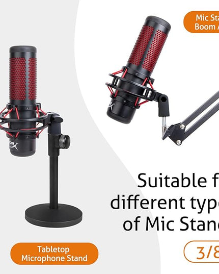 SUNMON Microphone Mount Adapter for HyperX QuadCast, Replacement for HyperX QuadCast Mount Adapter, Mic Stand Adapter for 3/8" Boom Arm