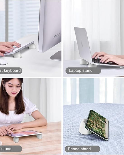 Laptop Risers for Desk, Mini Laptop Cooling Stand, Magnetic Pads Keyboard Riser, Ergonomic Laptops Feet, Compatible with MacBook Air Pro, with Dell, with HP, More 10-15.6” Laptops