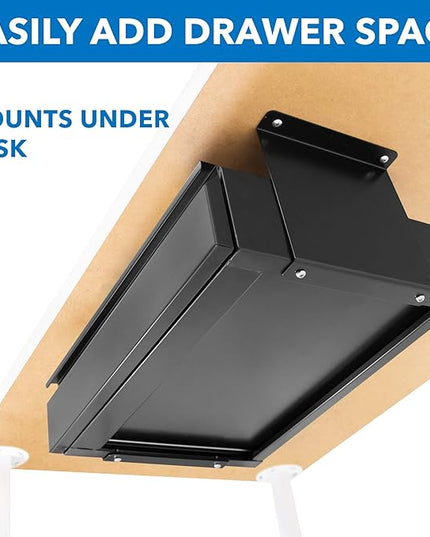 Mount-It! Under Desk Pull-Out Drawer Kit with Laptop and Tablet Shelf | Office Storage Organizer | Mounts to Desktops Tables and Workbenches Over 0.71 Inches Thick | Matte Black