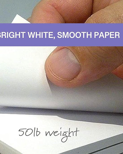 NextDayLabels Note Pads - 10 Pack of 50 Sheet Pads (3 x 5 Inches, White, Minimalist Style)