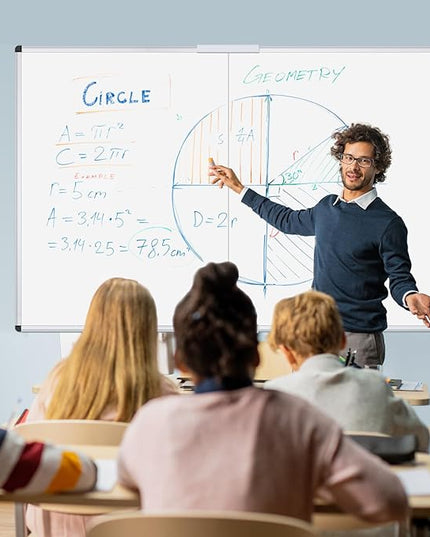 VIZ-PRO Magnetic Foldable Whiteboard, 48 x 36 Inches, Dry Erase Wall Mounted Board for School Office and Home