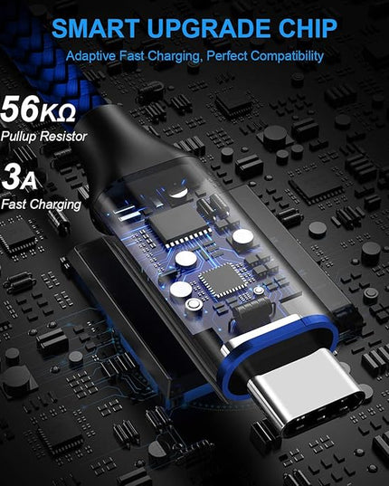 etguuds USB A to USB C Cable 6ft, 2-Pack, 3A Fast Charging Type C Charger Cord for iPhone 17 16 15 Pro Max 16e 17 Air, Samsung Galaxy S25 S24 S23 S22 S21 S20 A17 A16 A56 A55 Flip Fold, Blue