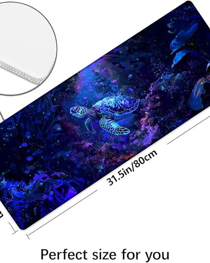 Sea Turtle Extra Large Gaming Mouse Pad, Desk Mat, Non-Slip Rubber Base, MousePads for School, Work, Home Accessories Decor Gifts 31.5" x 11.8"