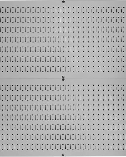 Wall Control Pegboard Rack Horizontal Metal Pegboard Garage Tool Storage Pack - Two 32-Inch Wide x 16-Inch Tall Easy To Install Peg Boards (Grey)