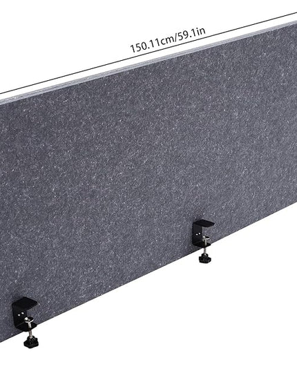 Desktop Privacy Panel, Sound Absorbing Cubicle Desk Divider Privacy Panel for Reduces Noise and Visual Distractions, Office Partition, Clamp-on Type (Grey)
