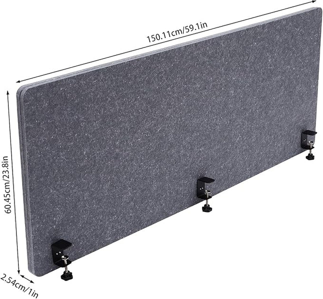 Polyester Desk Dividers, Soundproof Room Divider Office Furniture Partitions, Privacy Desk Panel with Clamps & Screwdriver, Stand Up Freestanding Desk Privacy Panel for Office Classroom(59.1" x23.8")