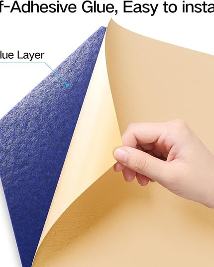 18 Pack Self-Adhesive Acoustic Panels 12" X 10" X 0.4" -Sound Proof Foam Panels for Wall with High Density, Y-Lined Design, Flame Resistant, Absorb Noise and Eliminate Echoe(Telecom Blue)