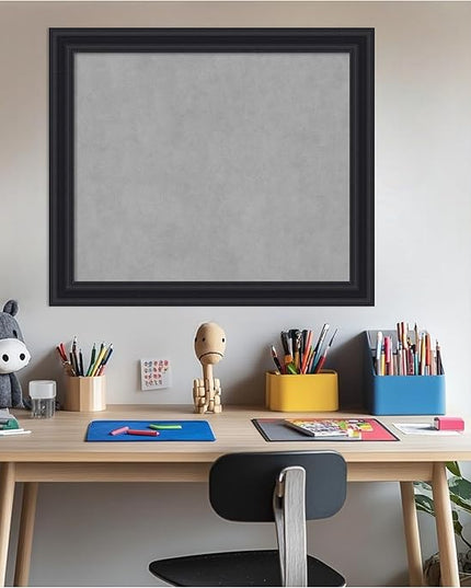 Amanti Art Black Framed Magnetic Board 24x28 Medium Vision Board for use with Magnets, 100% Metal Sheet to Display Items as Office Decor or for Home Organization in mudroom, Kitchen or Kids Room