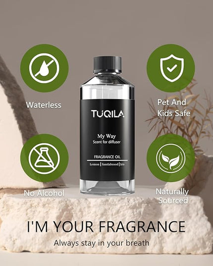 My Way 500ML Hotel Luxury Essential Oil for Diffuser, 5 Star Hotel Scent Oil (Sandalwood, Lemon, Lirs) Long-Lasting Premium Fragrance Oils, Idea Spa & Waterless for Home, Office, Car