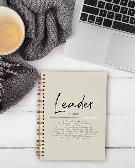 OXW Beige Notebooks for Work, Leadership Gifts Office Work Notebook Journal for Writing Meeting Note Taking, Thank You Appreciation Gifts for Women Men Leader Mentor Boss Manager Principal, 5.5"x8.3"