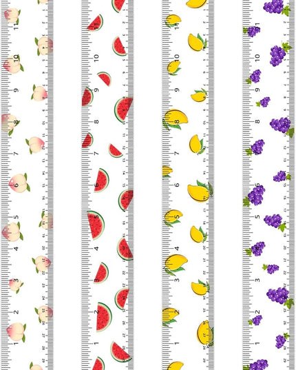 BAYTORY 4Pcs Transparent Acrylic Ruler 12 Inch, Clear Plastic Straight Rulers, Shatterproof Student Stationery Centimeters with Inches, for Classroom Essentials School Supplies (Fruit)