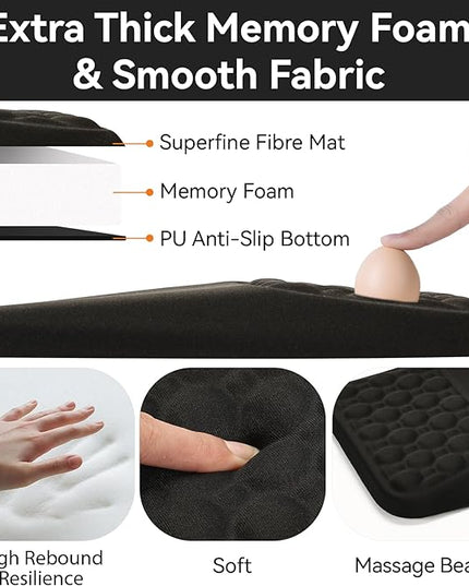 Ospelelf Mouse Pad with Wrist Rest Black Ergonomic Comfortable Pain Relief Mousepad Wrist Support for Laptop Computer