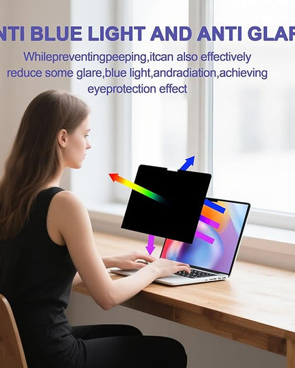 360° Privacy Screen Protector for MacBook Pro 14 Inch (2021-2024, M1, M2, M3, M4) Privacy Screen Filter for MacBook Pro 14 Inch, Anti-Spy/Anti Fingerprint/Anti Blue Light/Anti Glare