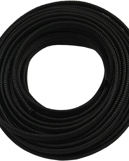 30ft PET Expandable Sleeving Wire Cable Sleeve (1/6", Black)