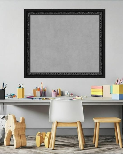 Amanti Art Black Framed Magnetic Board 24x28 Medium Vision Board for use with Magnets, 100% Metal Sheet to Display Items as Office Decor or for Home Organization in mudroom, Kitchen or Kids Room