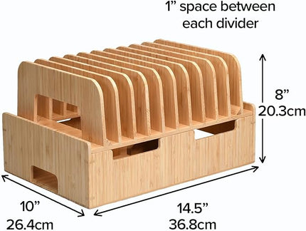MobileVision Bamboo 12-Port Charging Station & Docking Organizer for Smartphones & Tablets, Family-Sized, for use in Corporate Offices & Classrooms (2 Bamboo Iwatch Adapter Stand add on Included)
