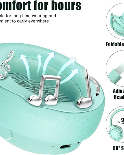 BERIBES Bluetooth Headphones Over Ear, 65H Playtime and 6 EQ Music Modes Wireless Headphones with Microphone, HiFi Stereo Foldable Lightweight Headsets, Deep Bass for Home Office Cellphone PC Ect.
